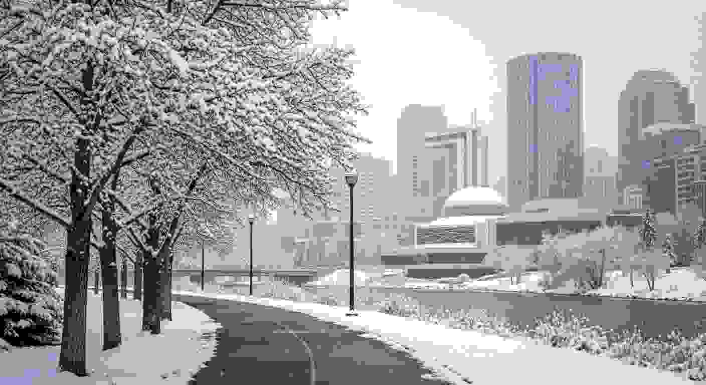 calgary spring snowstorms downtown walks